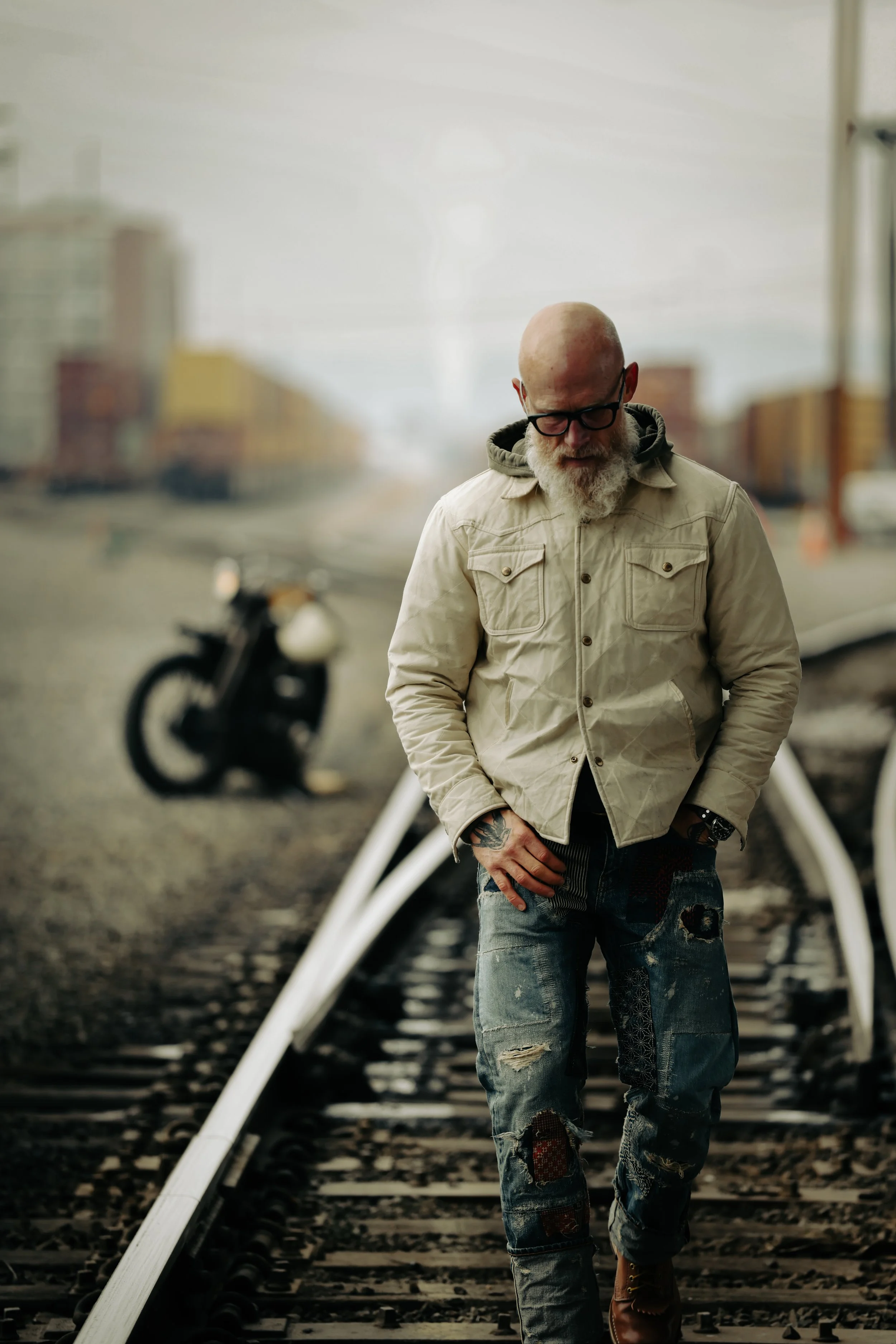 IVORY Wax Canvas Quilted by Hand - Ultimate Jacket! — Black
